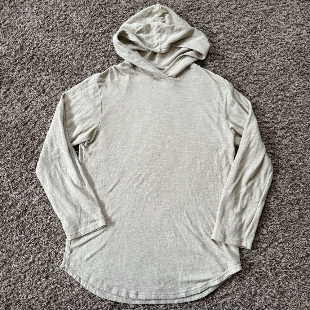 Goodlife Lightweight Hoodie Scallop Hooded Mens Shirt Size XL USA Yellow Beige
